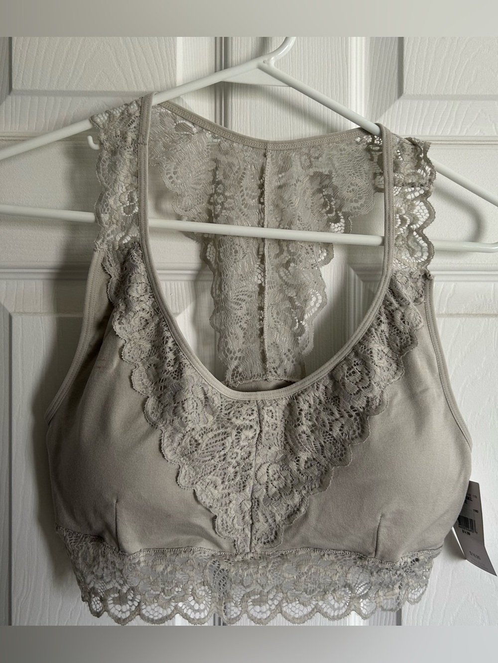 Daytrip Lace Racerback Bralette in Light Beige
